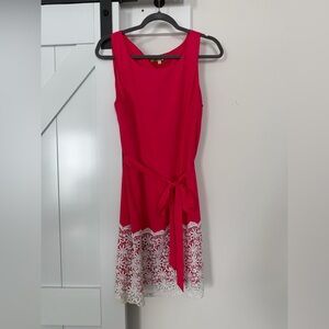 Gianni Bini Pink Dress with White Lace Hem